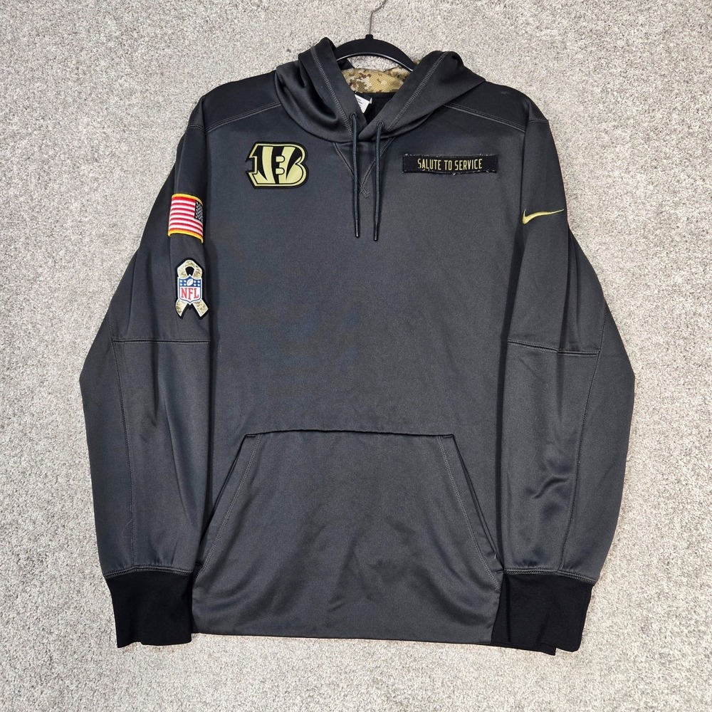 Cincinnati Bengals hoodie Mens Medium Gray Salute to Service NFL USA camo Nike